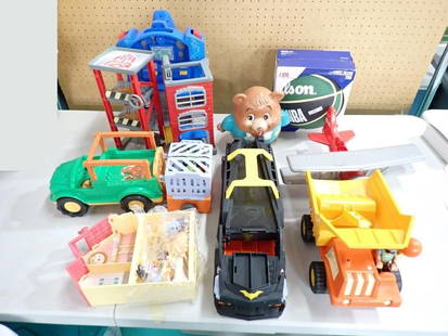 Toy Lot including Wilson Basketball, Playskool Transformers Rescue Bots Fire Station, Fisher Price: Toy Lot including Wilson Basketball, Playskool Transformers Rescue Bots Fire Station, Fisher Price, Super Friends, etc All pictures are considered part of the description and should be examined carefu