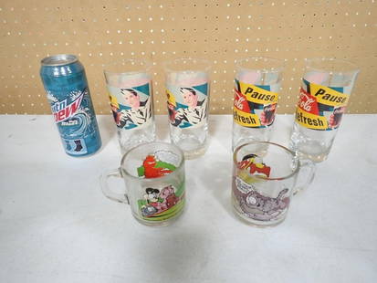 Coca Cola Collector Glasses, Vintage Garfield Glasses, Mountain Dew Baja Blast Crew Socks: Coca Cola Collector Glasses, Vintage Garfield Glasses, Mountain Dew Baja Blast Crew Socks All pictures are considered part of the description and should be examined carefully by bidders. Live Auctione