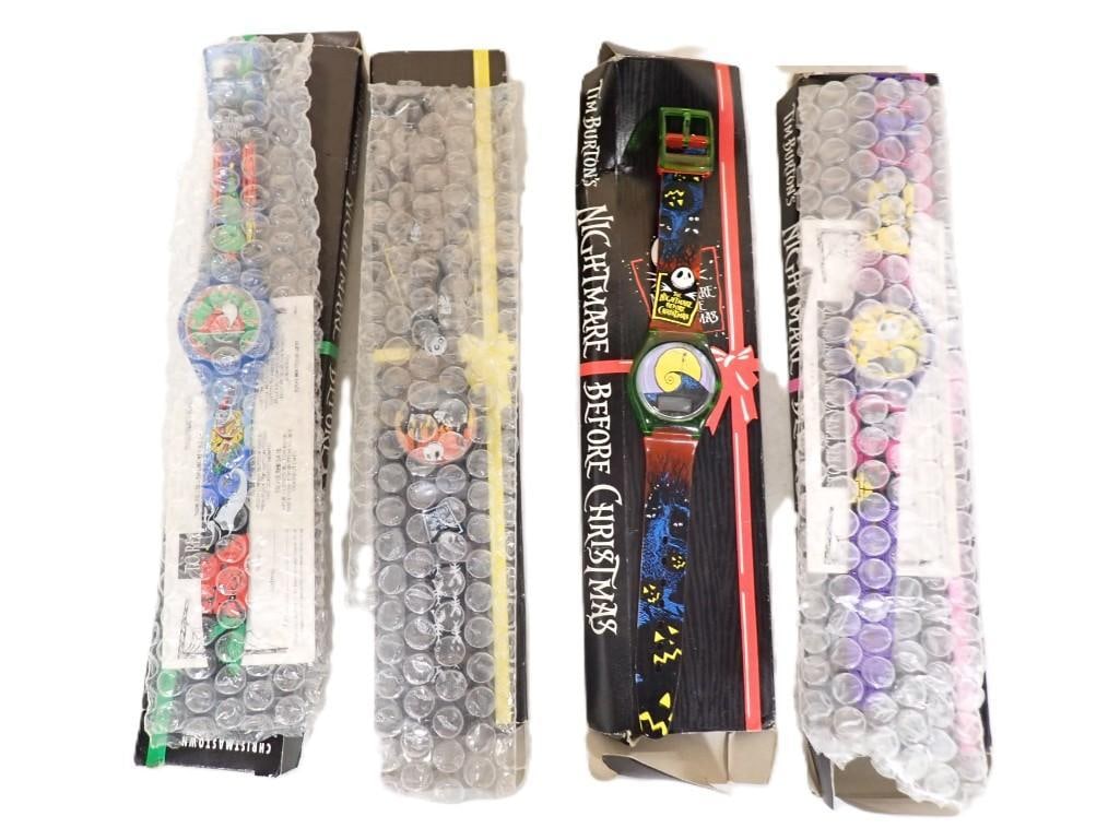 Lot of 4 New with Package Nightmare Before Christmas Wrist Watches: Lot of 4 New with Package Nightmare Before Christmas Wrist Watches All pictures are considered part of the description and should be examined carefully by bidders. Live Auctioneers is now offering Liv