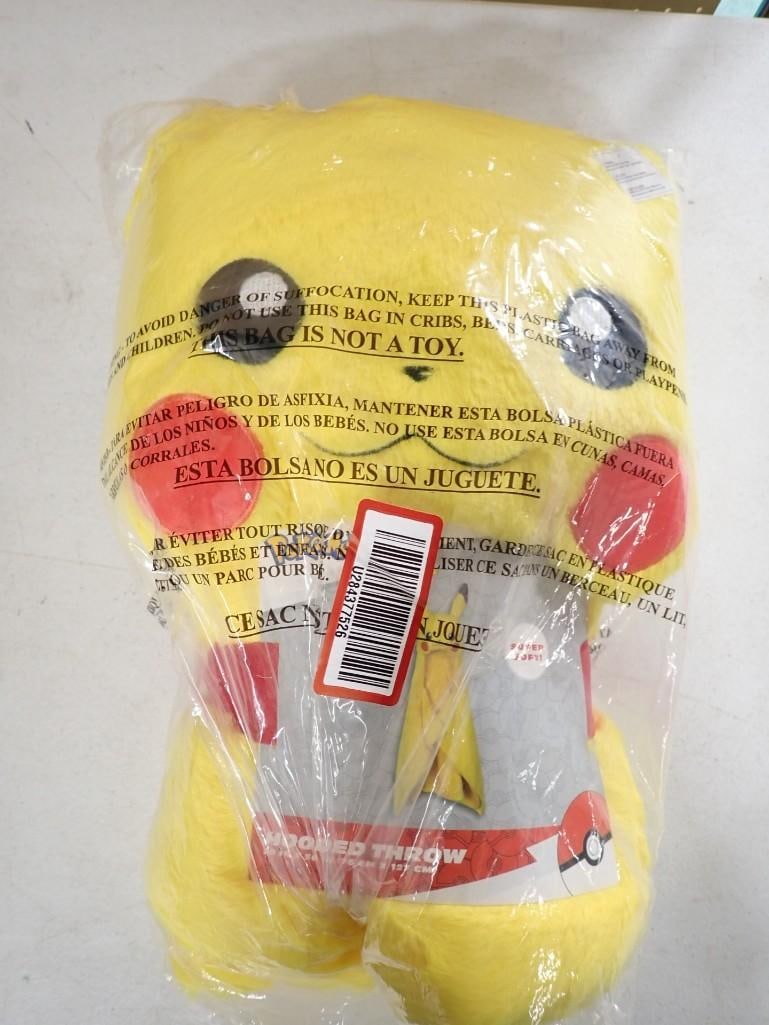 Pikachu Hooded Throw in original plastic: Pikachu Hooded Throw in original plastic All pictures are considered part of the description and should be examined carefully by bidders. Live Auctioneers is now offering Live Shipping through them.&#