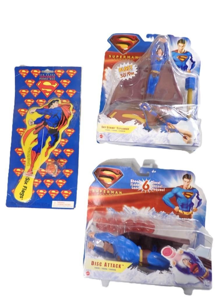 Superman Lot including Sky Strike, Paddle Ball, Disc Attack - All new in Package (1 of 5)