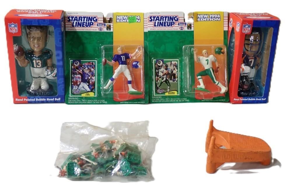 New in Package Starting Lineup Action Figures and Hand Painted Football Bobble Heads, Football Tee (1 of 11)