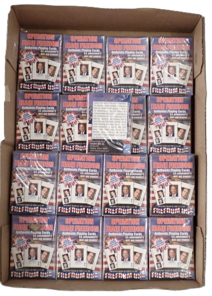 Lot of 24 Operation Iraqi Freedom Authentic Playing Cards - Sealed: Lot of 24 Operation Iraqi Freedom Authentic Playing Cards - Sealed All pictures are considered part of the description and should be examined carefully by bidders. Live Auctioneers is now offering Liv