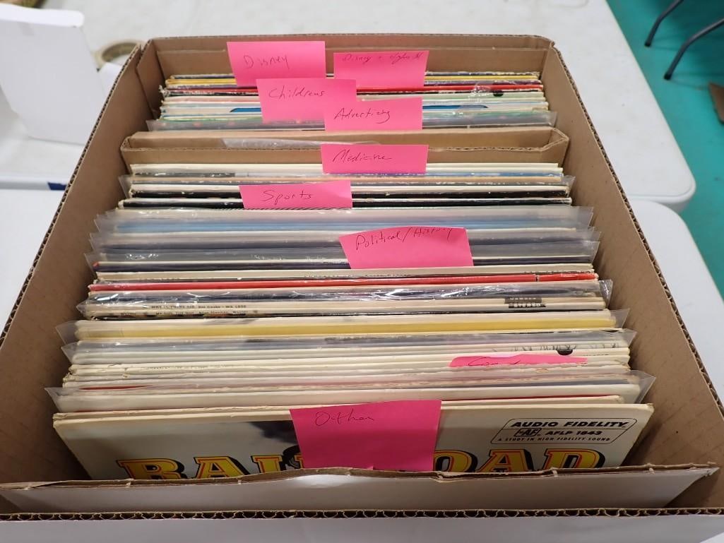 Vinyl Records 33 RPM LPs incl Sesame Street Monsters, Railroad Sounds, (1 of 9)