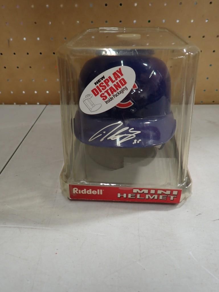Derrick Lee Signed Mini Chicago Cubs Helmet with Hologram COA (1 of 6)