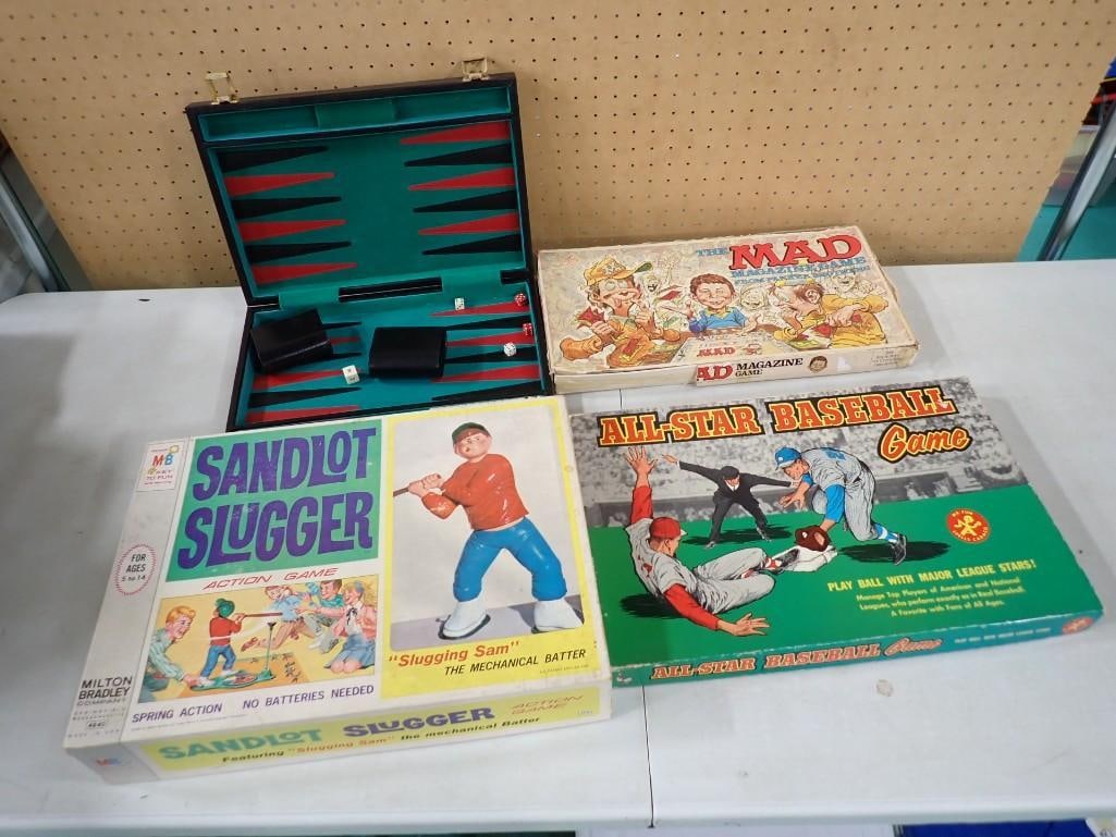 Lot of Games incl Sandlot Slugger, Mad Magazine Game, All Star Baseball Game, Backgammon (1 of 10)