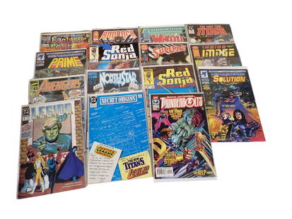 15 Comic Books incl Avengers, Red Sonja, Fantastic Four, Superboy, The New Teen Titans, Wrath,: 15 Comic Books incl Avengers, Red Sonja, Fantastic Four, Superboy, The New Teen Titans, Wrath, Inside Image, Thunderbolts, etc  All pictures are considered part of the description and should be examin