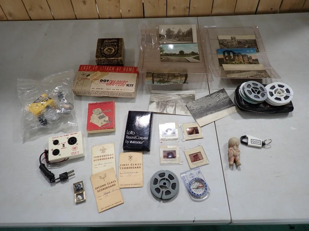 Lot of Smalls incl Slides, Reels, Postcards, Lotto Personal Computer by Lottronics, etc (1 of 12)