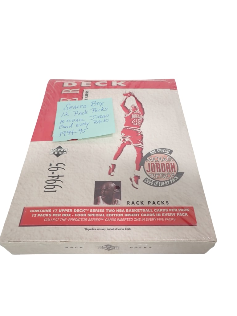 Sealed Box 12 Rack Packs with a Michael Jordan Card in Every Pack 1994-95 (1 of 7)
