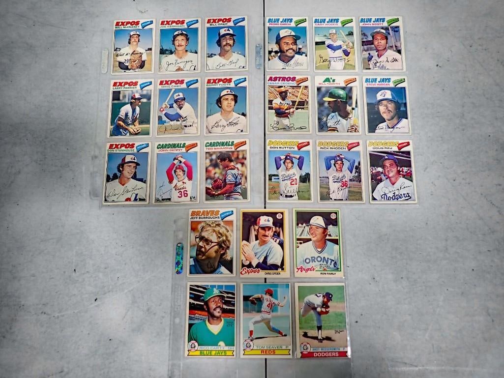1977 O-Pee-Chee Baseball Cards 19 Cards incl Don Sutton - HOF, Ted Simmons - HOF, etc plus 1978 (1 of 8)
