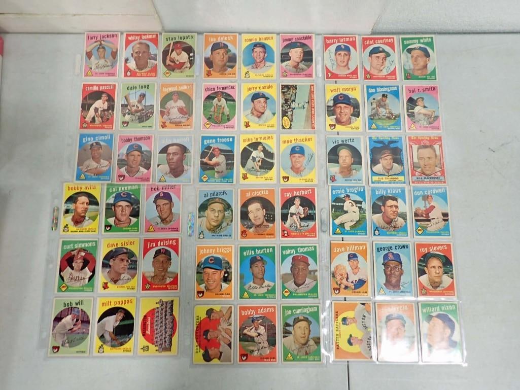 1959 Topps Baseball Cards 54 Total incl Milt Pappas 2nd Year, Bobby Thomson, Bill Mazeroski AS, etc (1 of 12)