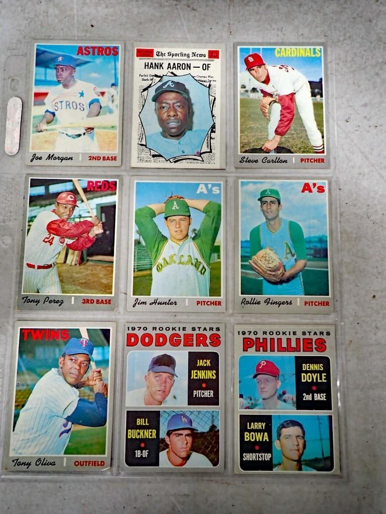 1970 Topps Baseball Stars 9 Cards Total in Hank Aaron AS - HOF, Joe Morgan - HOF (1 of 13)