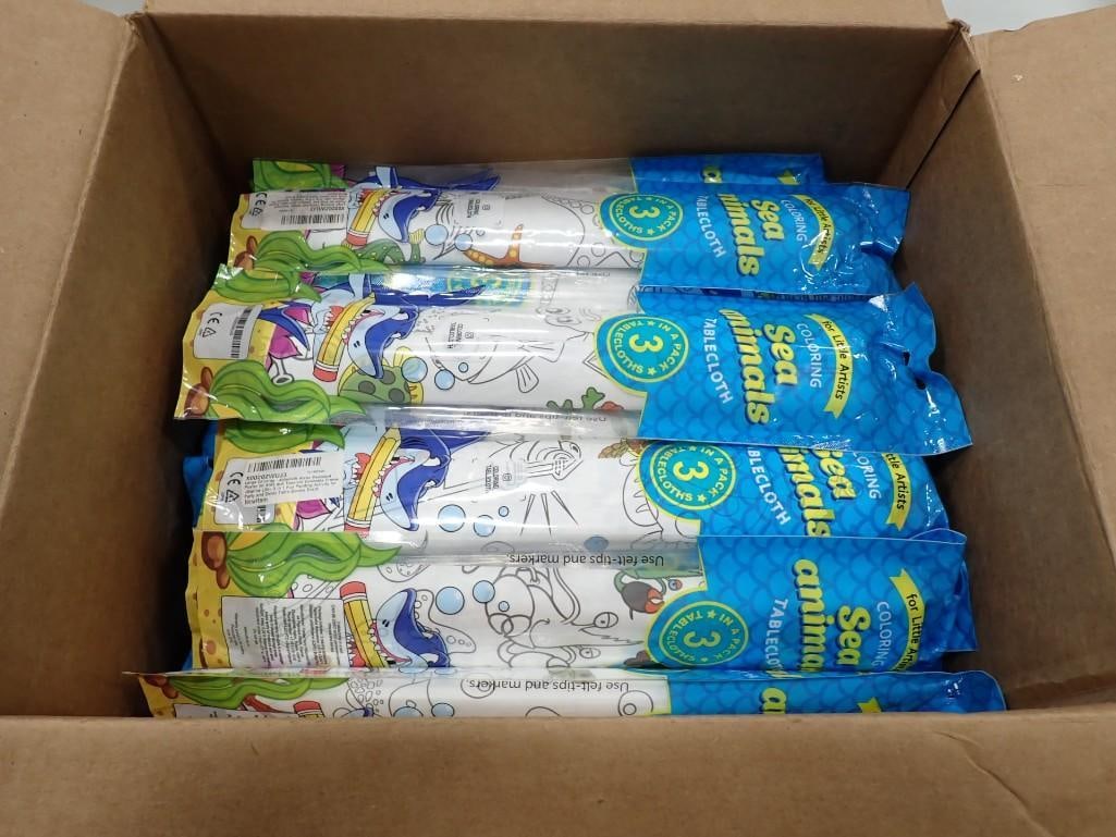 50 Coloring Tablecloths for kids incl Sea Animals Designs All New in Packages: Box of 50 Coloring Tablecloths for kids incl Sea Animals Designs All New in Packages All pictures are considered part of the description and should be examined carefully by bidders. Live Auctioneers i