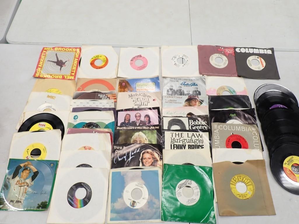Lot of Vinyl Records 45 RPM incl Carly Simon, Cheryl Ladd, Bobbie Gentry, Lenny Bruce, (1 of 14)