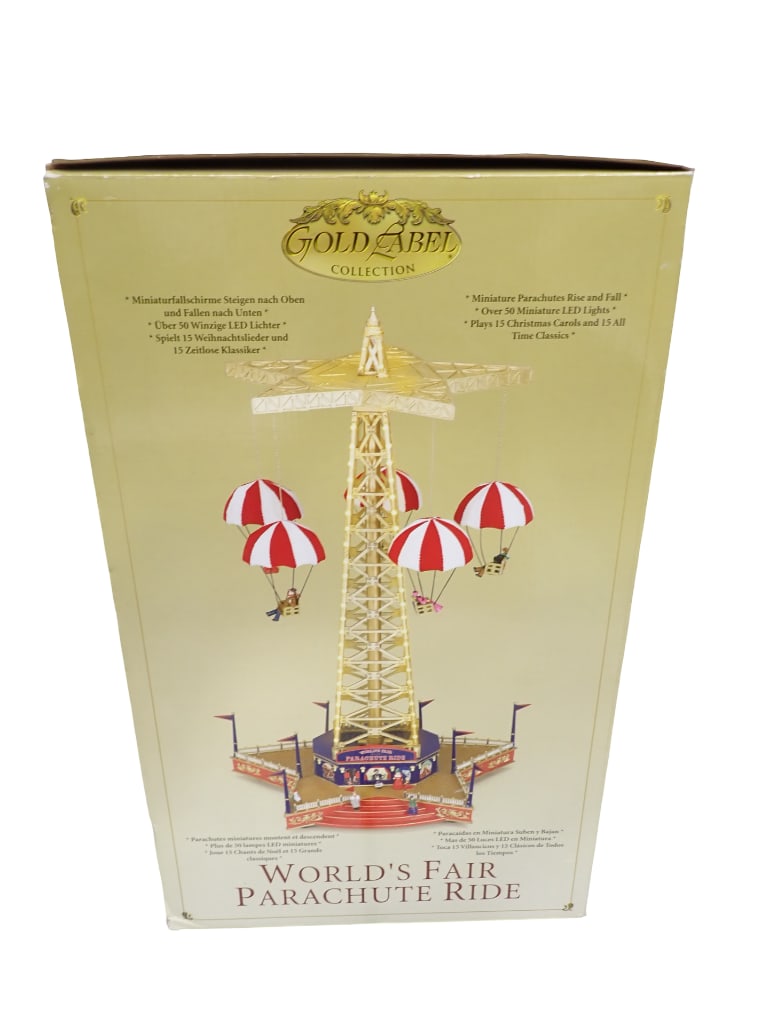 Gold Label Collection World's Fair Parachute Ride Animated Music Box Plays 30 Songs in Original Box (1 of 6)
