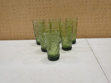 Set of 6 Anchor Hocking Lido Juice Glasses Avocado Green
