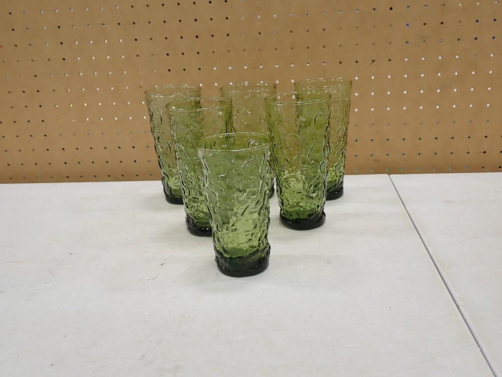 Set of 6 Anchor Hocking Lido Juice Glasses Avocado Green (1 of 5)
