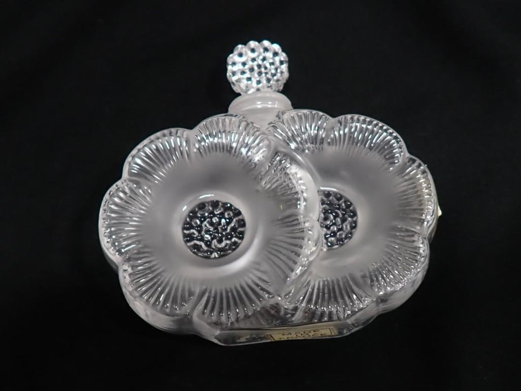 Lalique Deux Fleurs Perfume Bottle Two Flowers Crystal Cologne Bottle Made in France (1 of 5)
