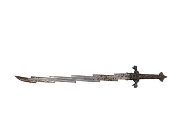 Stylized Sword with Jagged Segmented Blade Fantasy Weapon - Roughly 30" Long