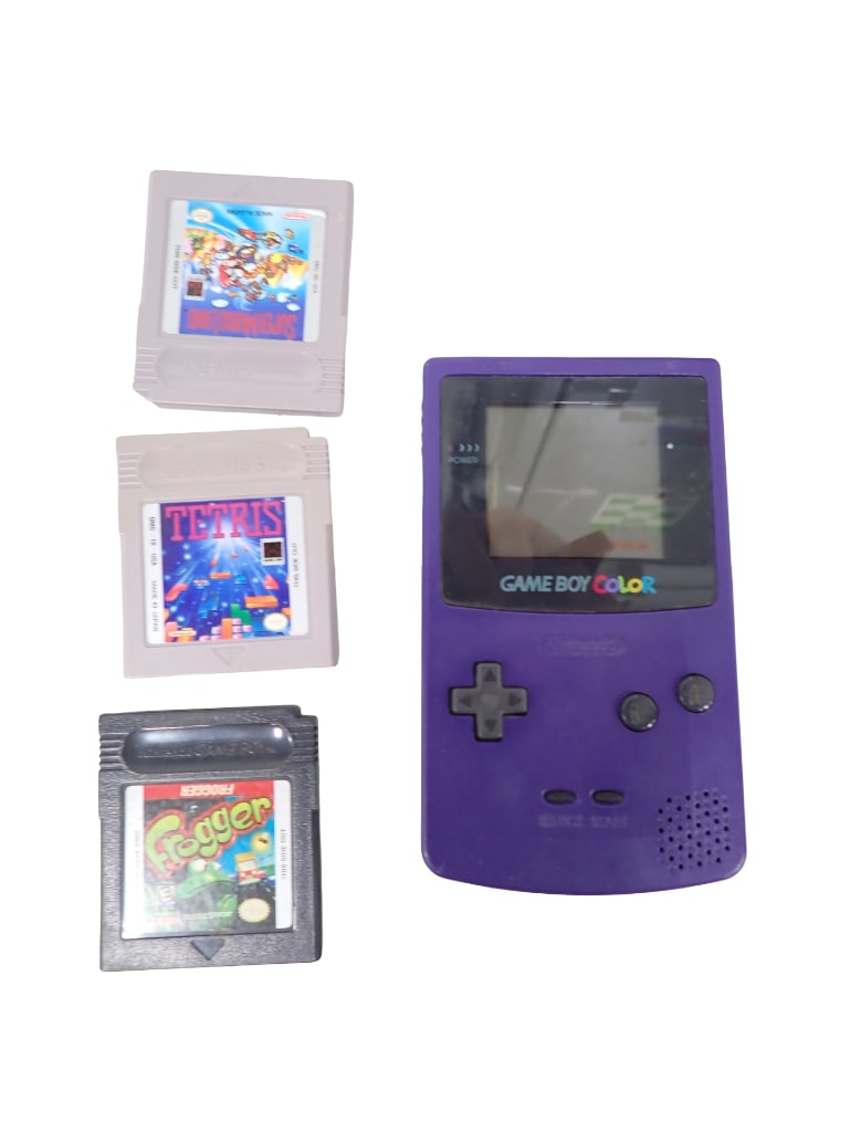 Grape Color Nintendo Gamboy Color System with Tetris, Frogger, Super Mario Land Video Games (1 of 5)