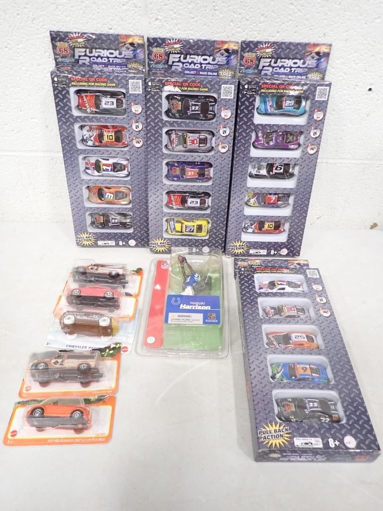 Die Cast Cars, etc incl 4 Packs of Furious Road Trip Cars, Marvin Harrison Figure, 5 Mattel Vehicles (1 of 7)