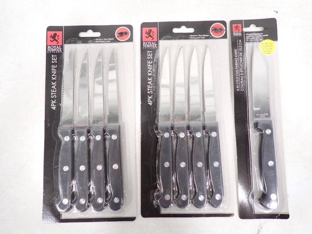 Royal Norfolk Cutlery Knives New in Package incl 2 Sets of 4 Steak Knives and 1 - 4 in Paring Knife (1 of 5)
