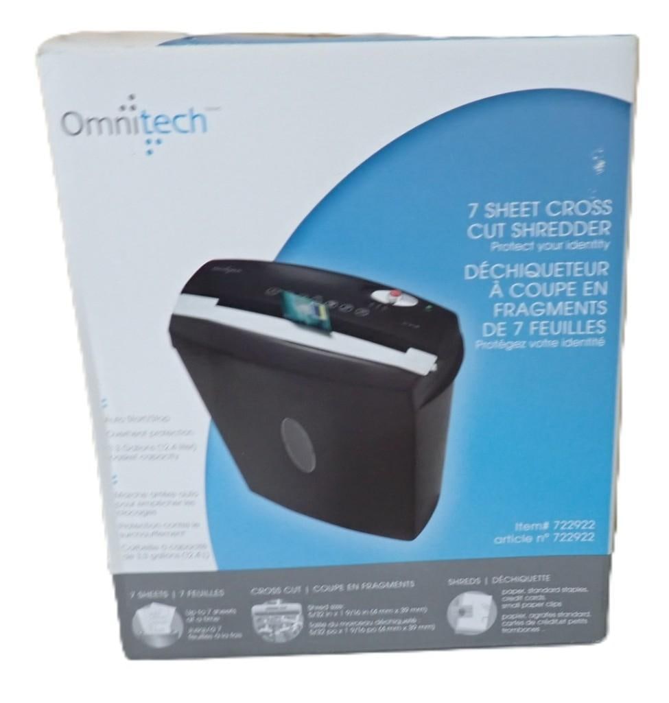 New in Box Omnitech 7 Sheet Cross Cut Paper Shredder (1 of 8)