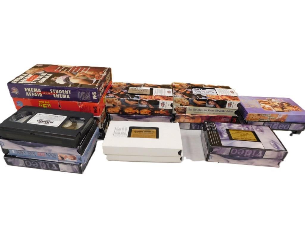 Lot of Vintage Adult Movies on VHS - Many with Boxes - Adam & Eve, Enema Affair, Asian Heat, Playmat (1 of 7)