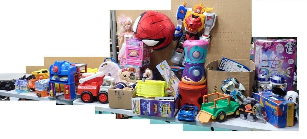 Huge assorted Toy Lot including Strawberry Shortcake, K'nex, Barbie, Hot Wheels, Spider-man, Power R (1 of 20)