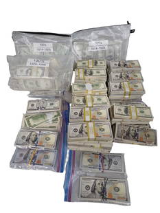 TV and Movie Prop Money NOT LEGAL TENDER: TV and Movie Prop Money NOT LEGAL TENDER. Some of the stacks are printed on both sides and some are stacks with only the top and bottom sheets printed and blank pieces of similar colored paper in the