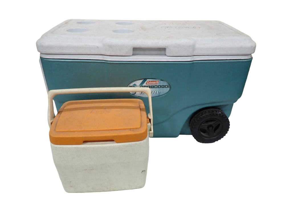 Coleman Cooler with Wheels and a Smaller Cooler May Have Been Movie Props (1 of 7)