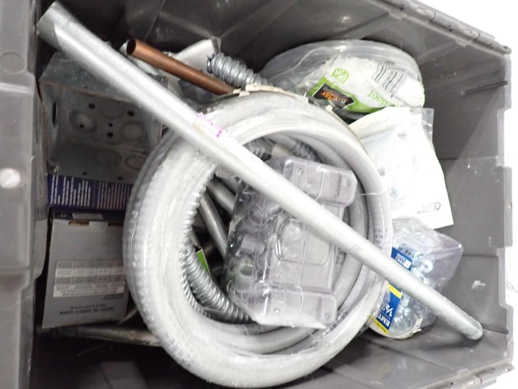 Bin of Hardware incl Conduit and Parts (1 of 7)