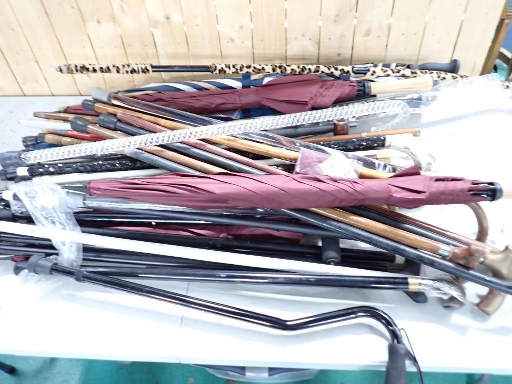 Canes and Umbrellas Movie or TV Show Props incl Decorative Handle Canes (1 of 15)