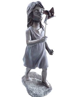 Girl with Pinwheel Statue or Figure Made of Plastic Movie or TV Show Prop: Girl with Pinwheel Statue or Figure Made of Plastic Movie or TV Show Prop&#160; 37&#34;x17&#34;x12&#34;  NO COA or Paperwork The consignor worked on multiple movies and TV shows and this lot may have