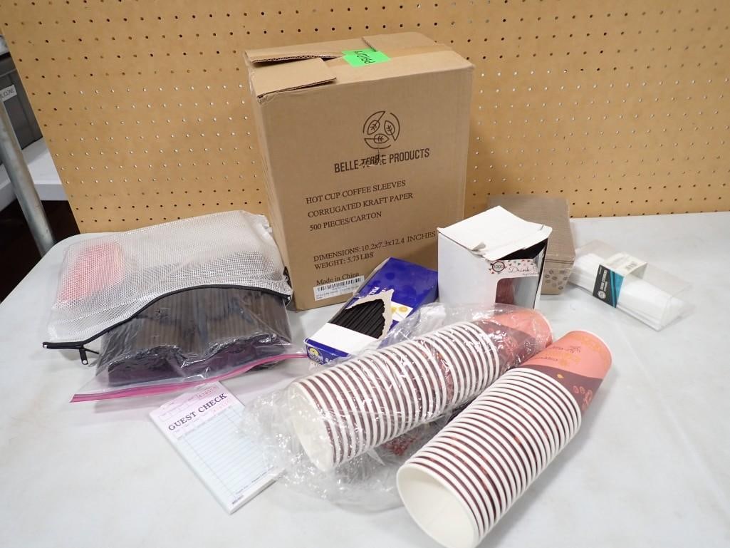 Disposable Coffee Cups, Sleeves, Stirrers: Disposable Coffee Cups, Sleeves, Stirrers NO COA or Paperwork The consignor worked on multiple movies and TV shows and this lot may have been in any of the following: Empire, Zoobiquity, Love is a 4 L