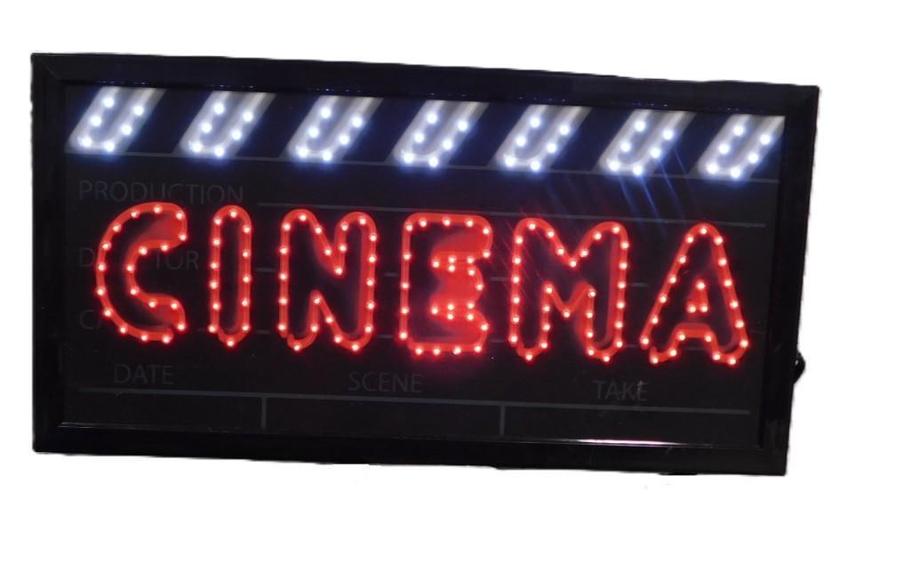 Light Up Cinema Sign / Light - it works: Light Up Cinema Sign / Light - it works - measures roughly 19x10" Live Auctioneers is now offering Live Shipping through them.? This is an optional payment/shipping system.? If you would like to u