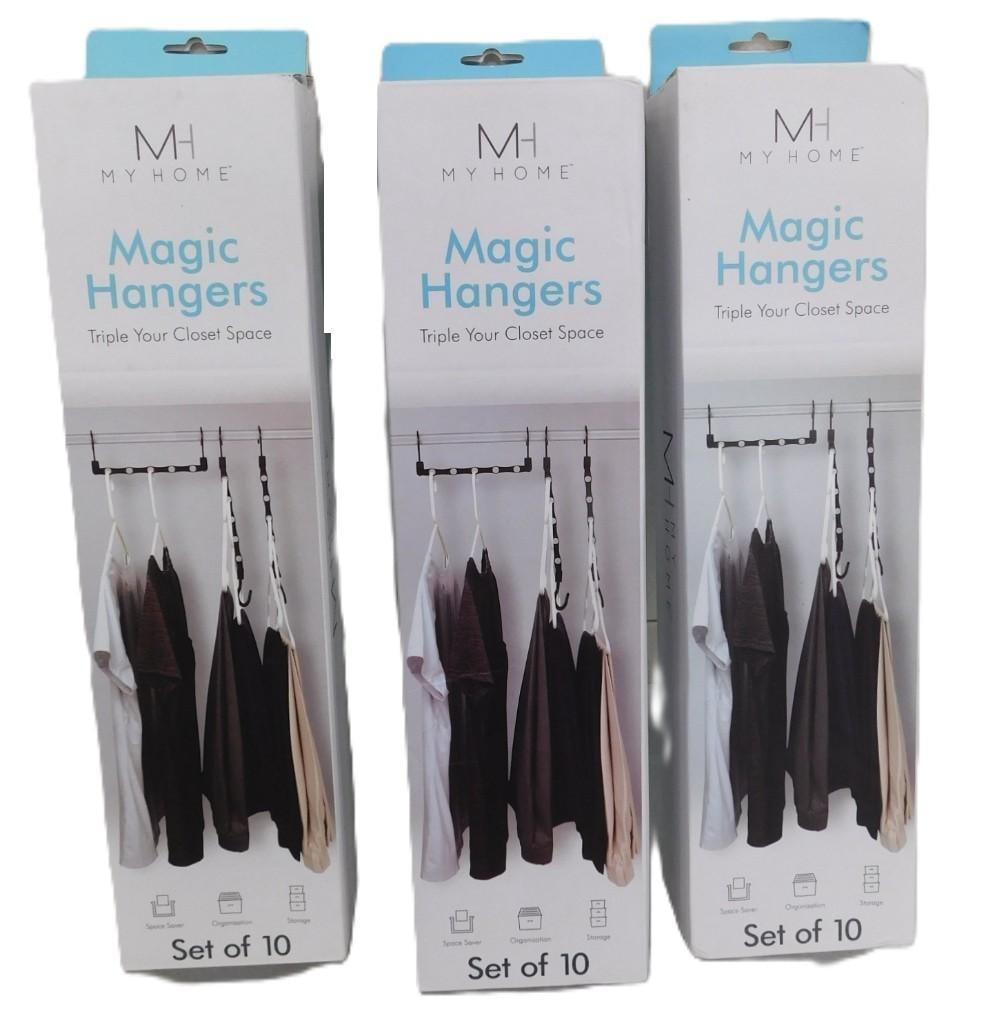 Lot of 3 Sets of 10 Magic Hanger Space Saving Hangers - New in Packages (1 of 6)
