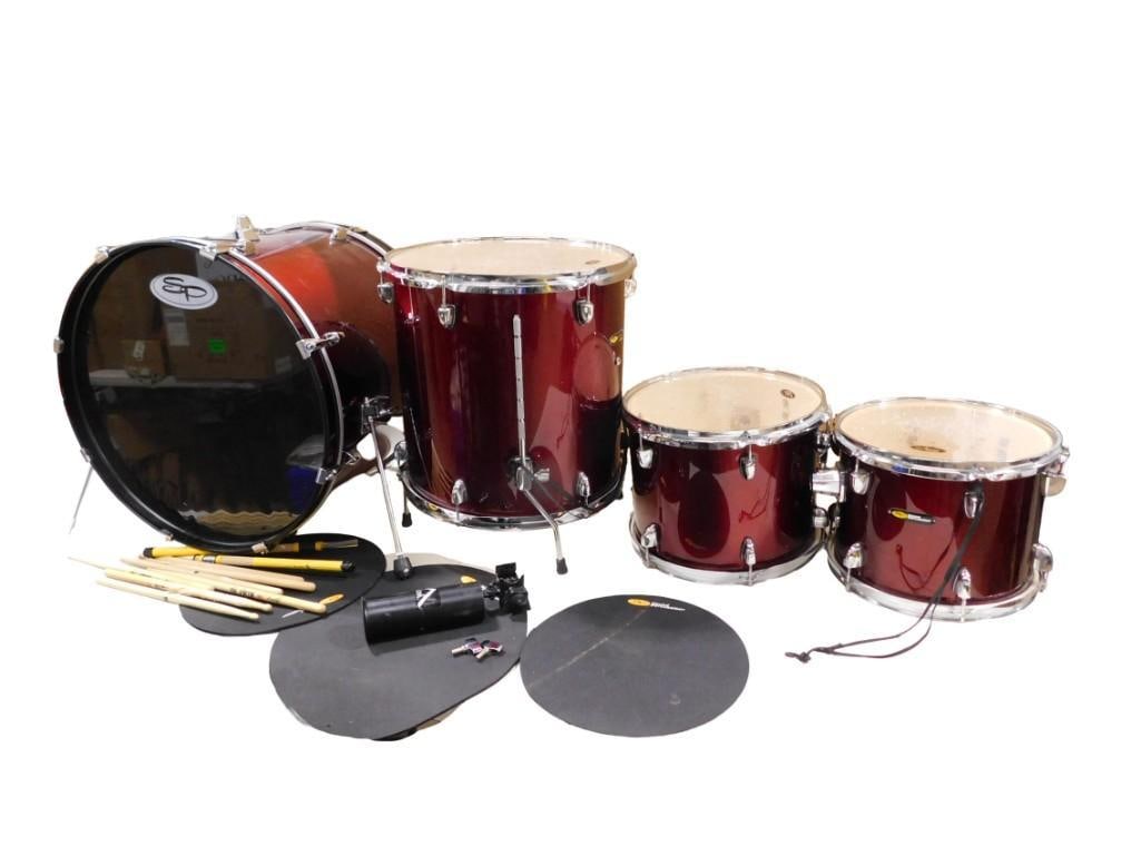 Sound Percussion Drum Set with some sticks and drum pads - comes with everything as shown (1 of 14)