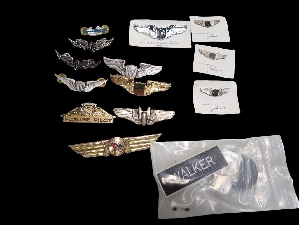 Military Pins, Pilot Pins, Name Tag, Etc Movie or TV Props: Military Pins, Pilot Pins, Name Tag, Etc Movie or TV Props NO COA or Paperwork The consignor worked on multiple movies and TV shows and this lot may have been in any of the following: Empire, Zoobiqui