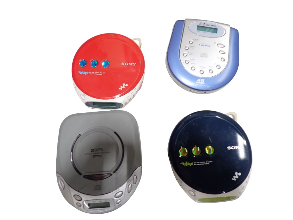 4 Portable CD Players incl 2 Sony Psyc, 1 Emerson, 1 GPX Movie or TV Props (1 of 6)