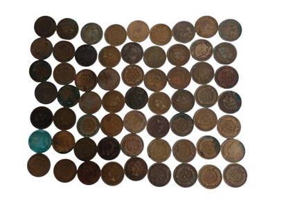 Lot of 70 Assorted Indian Head Pennies: Lot of 70 Assorted Indian Head Pennies Live Auctioneers is now offering Live Shipping through them.&#160; This is an optional payment/shipping system.&#160; If you would like to use the UPS Store as u