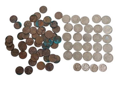 Vintage / Antique Coin Lot including 4 Mercury Dimes, 25 V Nickels and a bunch of Wheat Back Pennies: Vintage / Antique Coin Lot including 4 Mercury Dimes, 25 V Nickels and a bunch of Wheat Back Pennies Live Auctioneers is now offering Live Shipping through them.&#160; This is an optional payment/ship