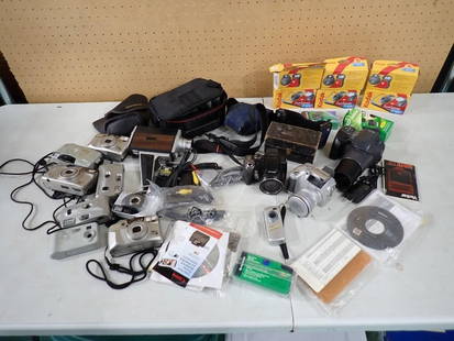 Camera / Accessories Lot including Digital, Film, Disposable, etc. May have been TV Show or Movie Pr: Camera / Accessories Lot including Digital, Film, Disposable, etc. May have been TV Show or Movie Props. NO COA or Paperwork The consignor worked on multiple movies and TV shows and this movie or TV p