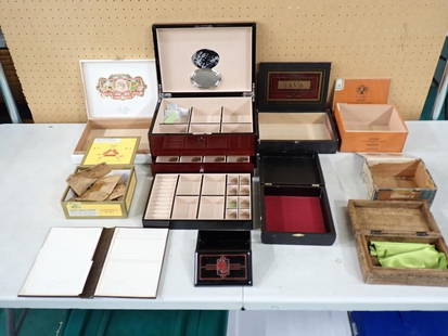 Lot of Jewelry Boxes, Cigar Boxes, Etc  Movie or TV Props: Lot of Jewelry Boxes, Cigar Boxes, Etc Movie or TV Props  NO COA or Paperwork The consignor worked on multiple movies and TV shows and this lot may have been in any of the following: Empire, Zoobiquit