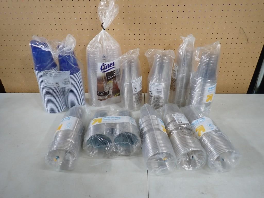 Lot of New Disposable Plastic Cups: Lot of New Disposable Plastic Cups . Some packages may have been opened. NO COA or Paperwork The consignor worked on multiple movies and TV shows and this lot may have been in any of the follow