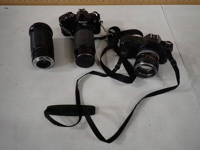 Camera Lot including Nikon, Canon, Lenses, etc.: Camera Lot including Nikon, Canon, Lenses, etc. May have been used in Movies and/or TV Shows as Props NO COA or Paperwork The consignor worked on multiple movies and TV shows and this movie or TV prop