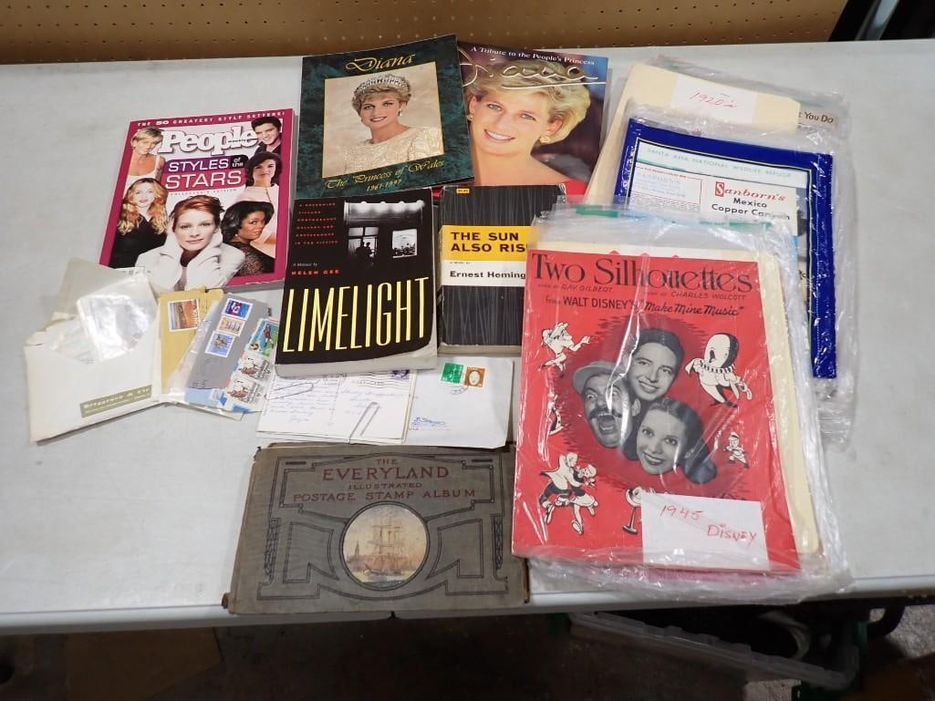 Canceled Stamps, Vintage Two Silhouettes from Walt Disney's "Make Mine Music" book, Princess Diana B (1 of 5)