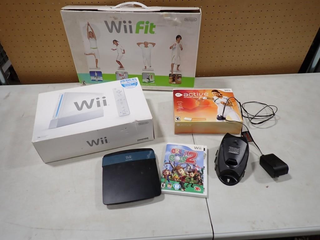 Nintendo Wii Lot including Fit, System, Crazy Mini Golf 2, etc.  Untested (1 of 6)