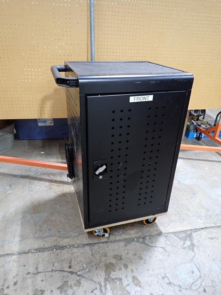 Uline Rolling AV or Storage Cart with Wheels and Keys (1 of 8)