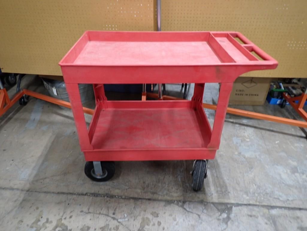 Red Rolling Utility Cart with Wheels (1 of 3)